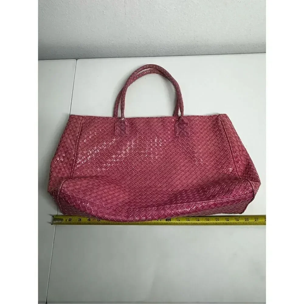 Pink Large Capacity PU Portable Shoulder Bag Tote